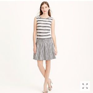 J.Crew Tweed-striped drop-waist dress, size 2